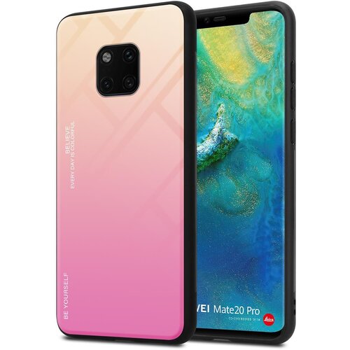 Cadorabo Ohi&scaron;je, združljiv s Huawei v rumeni - roza - dvobarvni za&scaron;čitni pokrov iz silikona TPU in hrbta iz kaljenega stekla, (20571133) Cene