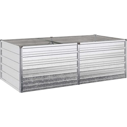  Povi&amp;scaron;eni vrtni krevet Srebrna 160 x 80 x 55 cm cinkani Slike