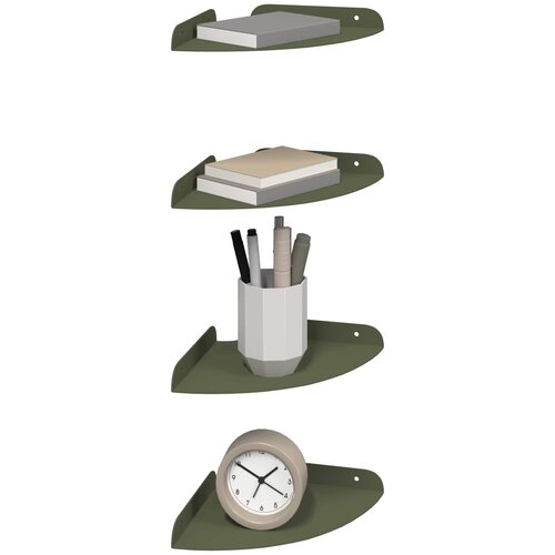  Lebdeća polica s policom 4 pcs Maslinasto zelena 18 x 18 x 2 cm Slike