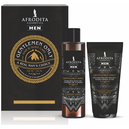 Afrodita Cosmetics poklon set gentlmen, šampon za kosu 150 ml + gel za tuširanje 230 ml Cene