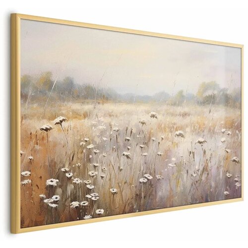  Plakat Impressionist meadow &ndash; field landscape in a pastel colour palette 60x40 Zlatni okvir Cijene