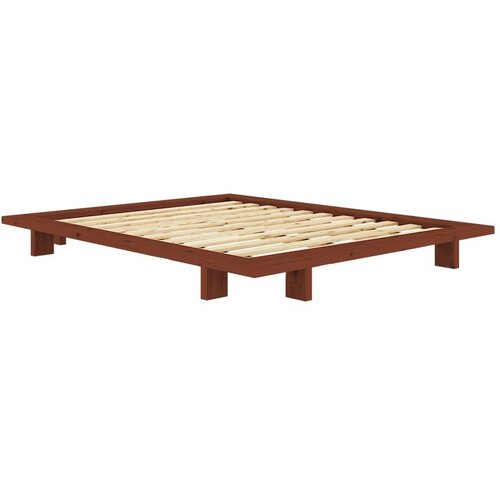 Karup Design Bračni krevet od masivnog bora bez uzglavlja s podnicom 160x200 cm boje terakote Japan &ndash; Cijene