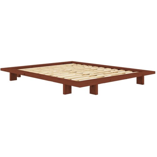 Karup Design Zakonska postelja iz masivnega bora brez vzglavja z letvenim dnom 160x200 cm v barvi terakote Japan – Cene