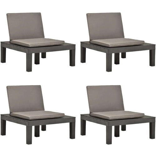  Vrtne ležaljke s jastucima 4 kom plastične antracit Cijene