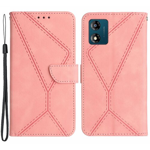 INORCO HT05 za Motorola Moto E13 4G PU usnjena preklopna torbica z natisnjeno črto Skin-touch stojalo za telefon denarnica, (22035653) Slike