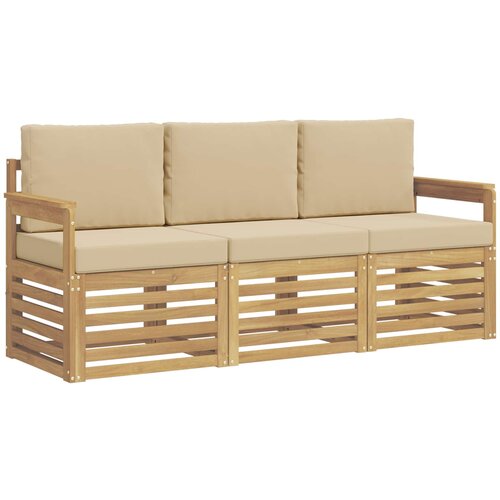  Setovi sofa 3 kom. Bijela i bež Polyester Slike