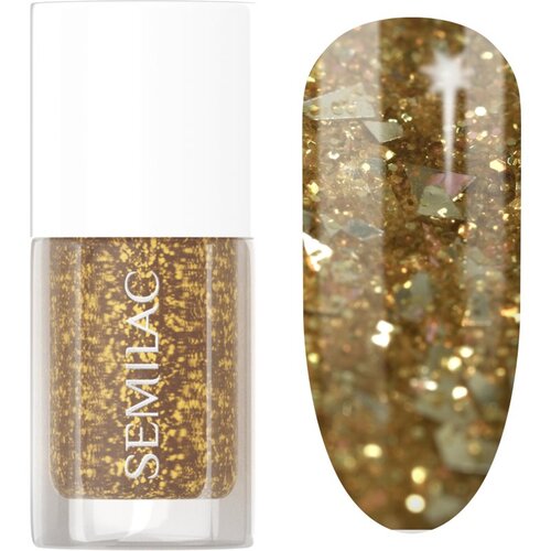 Semilac Glitter Nails lak za nohte z učinkom ogledala odtenek 042 Flakes of Gold 7 ml Cene