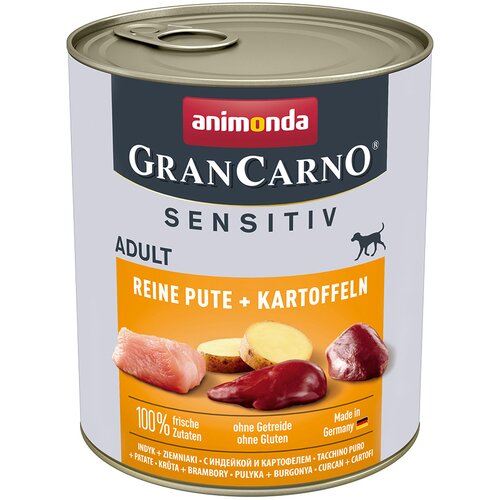 Animonda Varčno pakiranje GranCarno Adult Sensitive 24 x 800 g - Čisti puran in krompir Cene