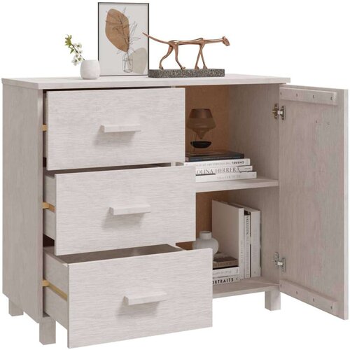 VidaXL Komoda bijela 90 x 40 x 80 cm od masivne borovine Slike