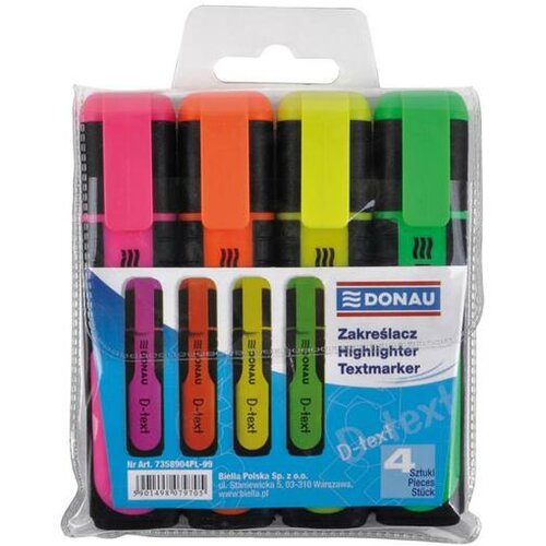 DONAU označevalec teksta - marker DO7358904PL99 D-TEXT komplet 4 kos Slike