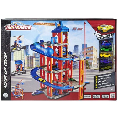 Majorette garaža s 5 etaža + 5 auta Motor Lift Center Slike