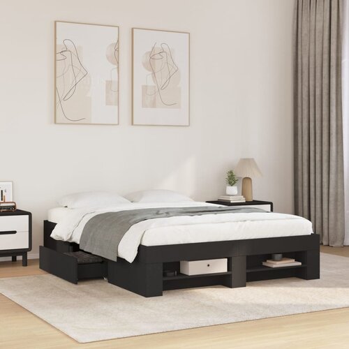 Furnova Posteljni okvir črn 135x190 cm inženirski les, (21935291) Slike