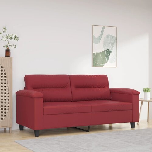 vidaXL Dvosjed od tkanine crvena boja vina 140 cm umjetne kože Cijene