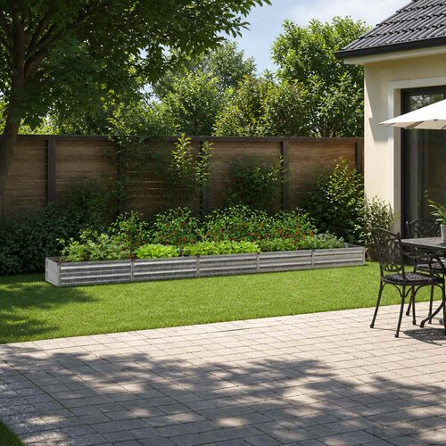  Povišeni vrtni krevet Srebrna 400 x 40 x 24 cm cinkani Cene