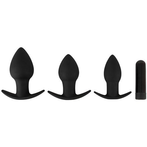 You2Toys Black Velvet - set bežičnih analnih vibratora - 3 dijela (crni) Slike