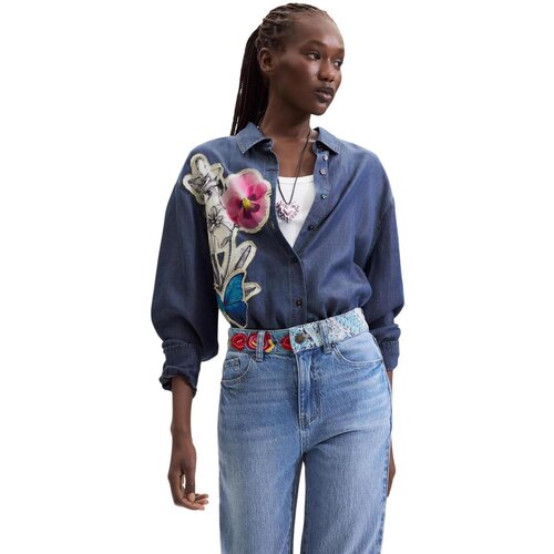 Desigual Kavbojke slim DENIM_WOODST 26WWDD06 Modra Slike