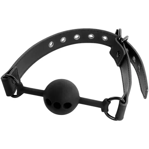 Fetish Submissive Bondage Breathable Silicone Ball Gag Black