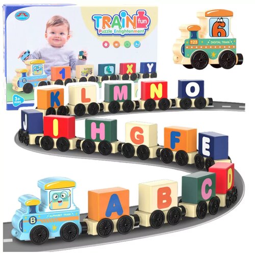Lean Toys Izobraževalni vlakec, črke, &scaron;tevilke, barvit, 16 kosov Cene