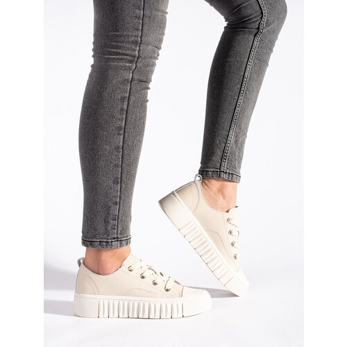 Shelvt Women's Leather Beige Sneakers Cijene