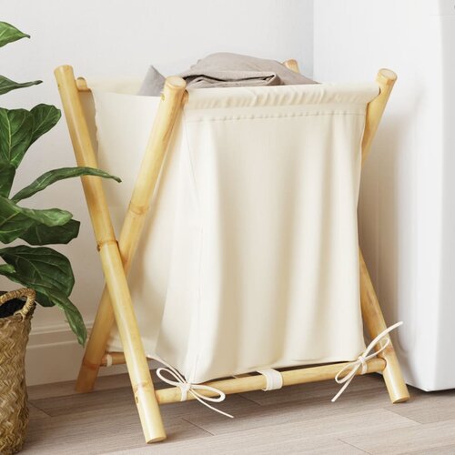 vidaXL Košara za rublje krem bijela 45 x 55 x 63 5 cm od bambusa Cijene