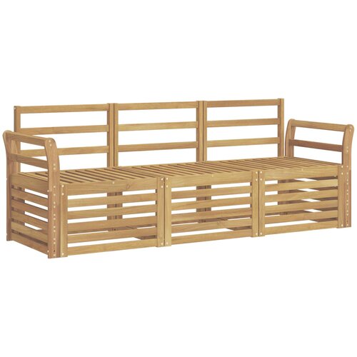  Setovi sofa 3 kom. Bijela Čvrsto drvo akacije 194 x 63 x 73 cm Slike