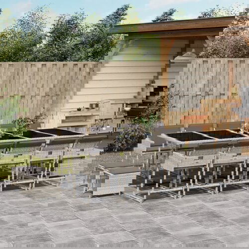 VidaXL 15-dijelni vrtni blagovaonski set s jastucima svijetlosivi Slike