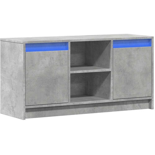  TV ormarić s LED svjetlima boja betona 100x34x50 cm drveni Siva Slike