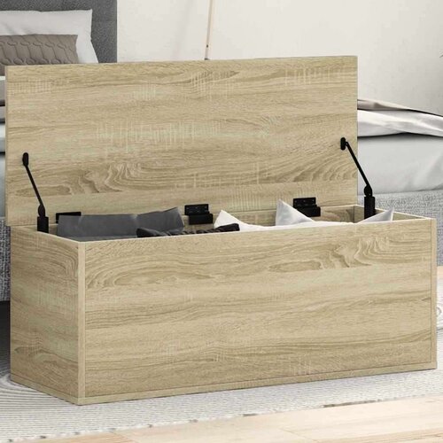 VidaXL &amp;Scaron;katla za shranjevanje sonoma hrast 90x35x35 cm inženirski les Slike