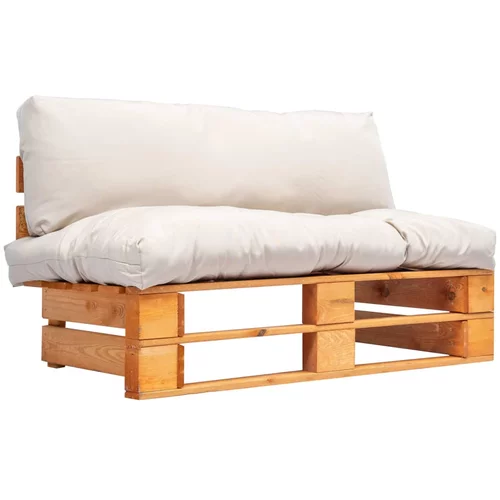  sofa od paleta od borovine s jastucima boje pijeska