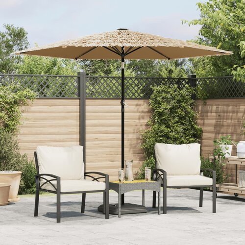vidaXL Vrtni suncobran LED s čeličnom šipkom smeđi 268x268x226 cm Cijene
