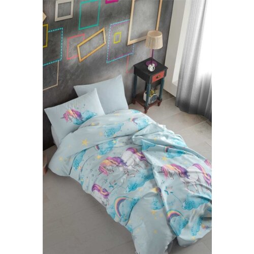 posteljina cotton life 160x220cm unicorn blue ( VLK000389-unicornblue ) Slike