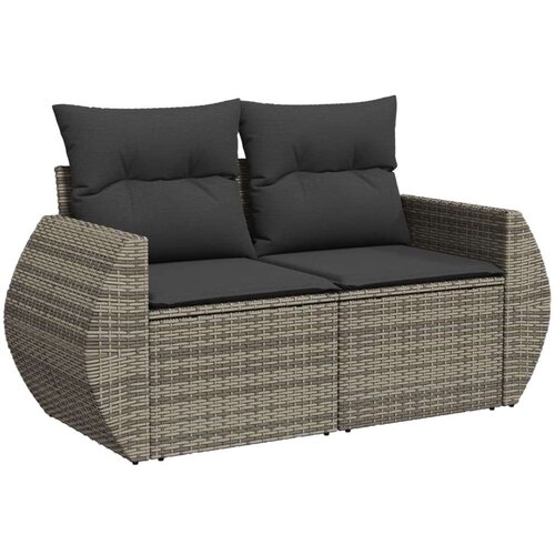 vidaXL 6-dijelni set vrtnih sofa od poliratana s jastucima sivi Cijene