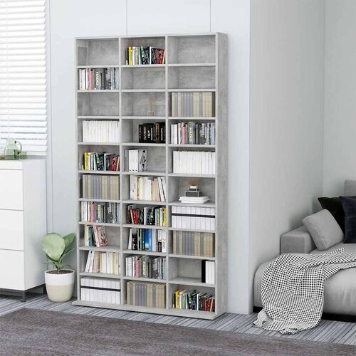 Ormarić za CD-ove boja betona 102x16x177,5 cm konstruirano drvo Slike