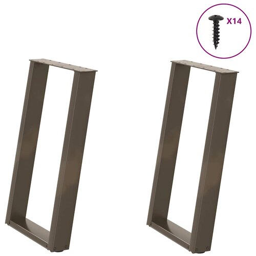  Noge za blagovaonski stol U-oblik 2 kom Prirodni čelik 50 x (72-73) cm Čelik Cene