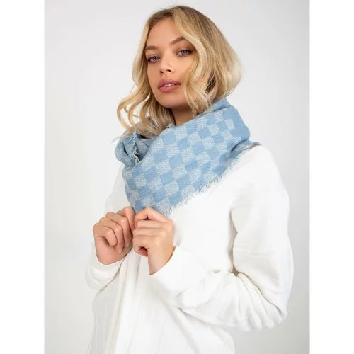 Fashion Hunters Women's checkered winter snood in blue and white