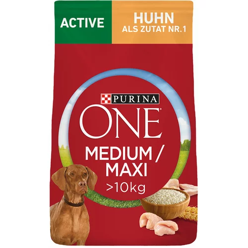 Purina One Medium/Maxi Active piščanec - Varčno pakiranje: 2 x 7 kg