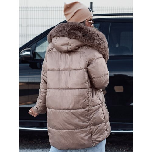 DStreet Women&amp;#039;s winter jacket FROSTYFIT quilted with hood dark beige Slike