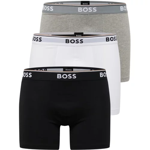 Boss Bokserice 'Power' siva melange / crna / bijela