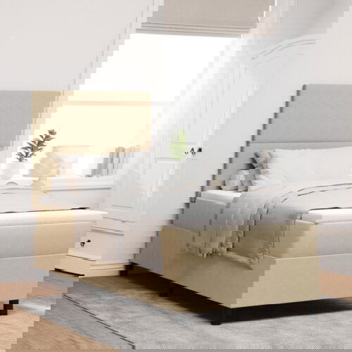 Postelja z vzmetnico in LED svetlobo Zeleno Siva 100x200 cm Iz žameta, (22067201) Cene
