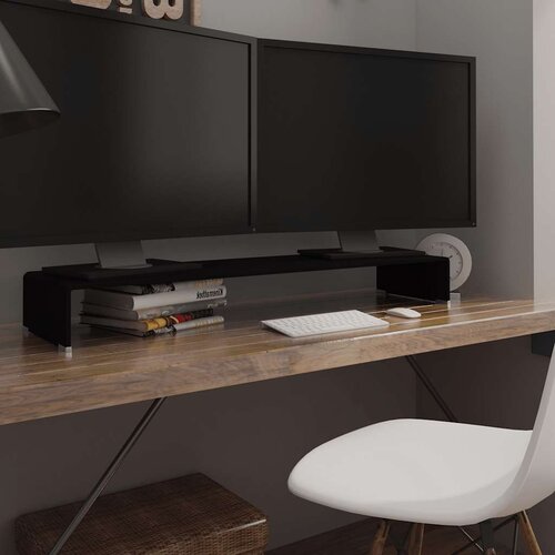  Stalak za TV /Monitor Prozirno Staklo Crni 110x30x13 cm Cijene