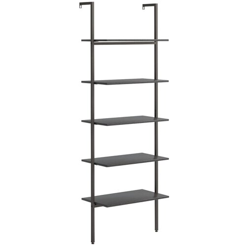 vidaXL 5-nadstropni prislonski regal črn 64x35x185 cm, (21387876) Cene