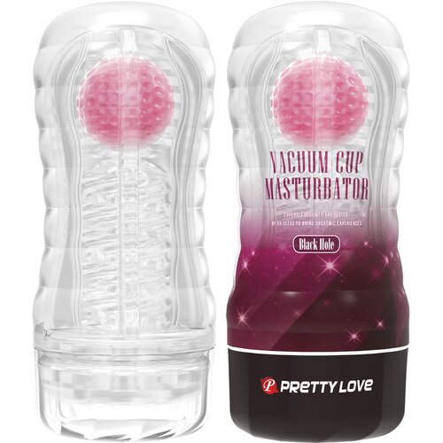 Pretty Love Black Hole Vacuum Cup Stimulation Ball Masturbator Clear-Pink Cene