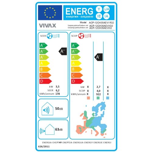 Vivax ACP-12CH35AEVI inverter klima uređaj Slike