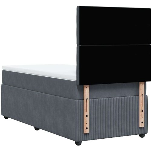 VidaXL Box spring krevet s madracem tamnosivi 90x190 cm bar&amp;scaron;unasti Slike