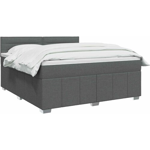  Boxspring krevet s madracem Tamnosiva 140 x 190 cm Tkanina 190 x 140 x 88 cm Slike