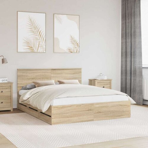  Okvir za krevet s ladicama Sonoma hrast 160 x 200 cm - sonoma hrast 160 x 200 cm Cene
