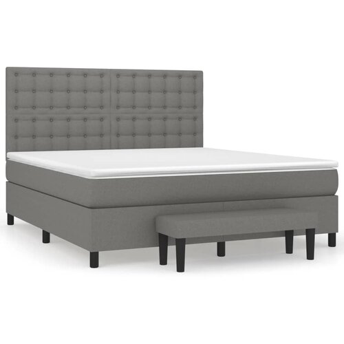Maison Chic Box spring postelja - Vzmetna postelja z vzmetnico temno siva 180x200 cm blago SL14537, (21905560) Cene
