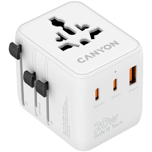 Canyon Travel Adapter OnTour 20 EUUKUSAUS 20W  White ( CNS-TA20W1005W ) Cene