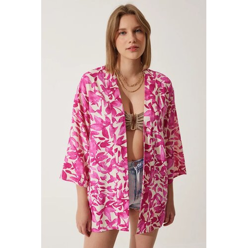  Ženski Roze Krem &amp;Scaron;areni Viskoza Kimono EN00615, Roze Krem / Roze Slike