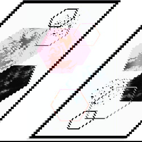 Pintdecor Zidni ukras Esagoni in cornice Slike